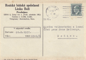 Dalberg Statek dopisnice/korespond. 1892-1939