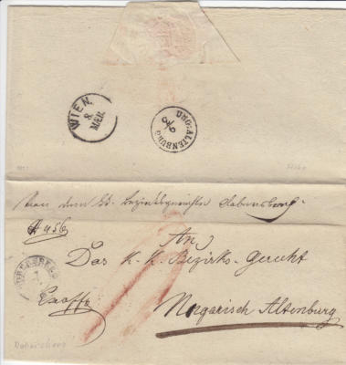 1.3.1851 Bezirksgericht Dobersberg Ex Offo Ungarisch Altenburg